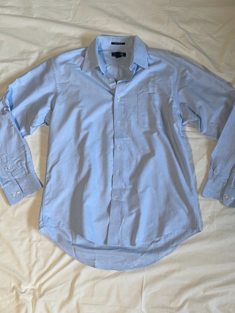 Lands’ End Supima Cotton Hyde Park Light Blue Button Down 16-34 Traditional Fit